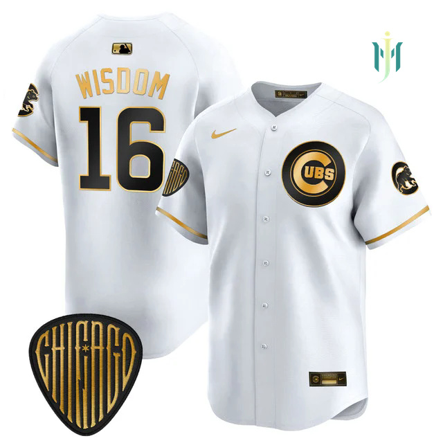 Men's Chicago Cubs 2025 Vapor Premier Limited Jersey WHITE GOLD #16 PATRICK WISDOM.webp