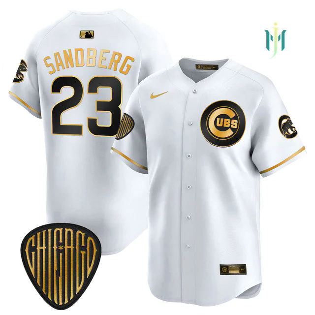 Men's Chicago Cubs 2025 Vapor Premier Limited Jersey WHITE GOLD #23 RYNE SANDBERG.webp