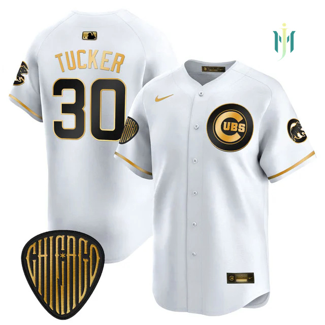 Men's Chicago Cubs 2025 Vapor Premier Limited Jersey WHITE GOLD #30 KYLE TUCKER.webp