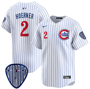 Men's Chicago Cubs Blue Alternate Vapor Premier Limited Jersey - All Stitched Pinstripe Nico Hoerner