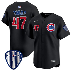 Men's Chicago Cubs Blue Alternate Vapor Premier Limited baseball Jersey - All Stitched Black Donald Trump