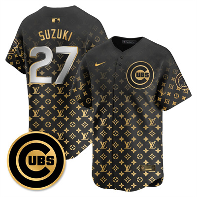 Men's Chicago Cubs Luxury Jersey black #27 Seiya Suzuki