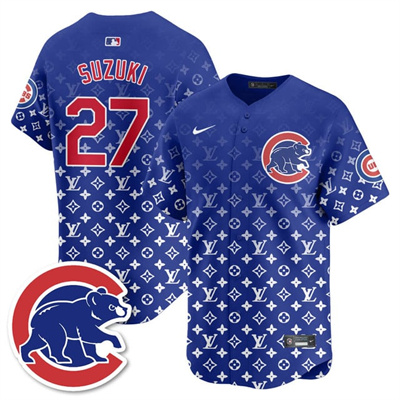 Men's Chicago Cubs Luxury Jersey blue #27 Seiya Suzuki