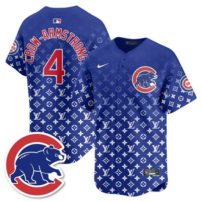 Men's Chicago Cubs Luxury Jersey blue #4 Pete Crow-Armstrong