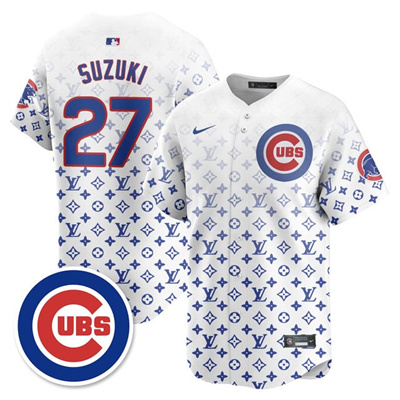 Men's Chicago Cubs Luxury Jersey white #27 Seiya Suzuki