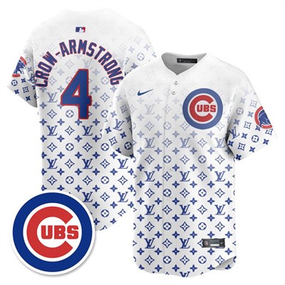 Men's Chicago Cubs Luxury Jersey white #4 Pete Crow-Armstrong