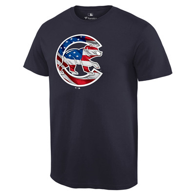 Men's Chicago Cubs Navy Banner Wave T-Shirt
