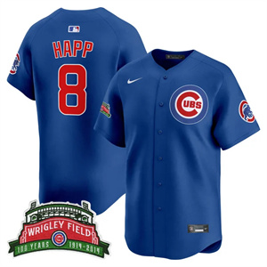 Men's Chicago Cubs Wrigley Field Style Vapor Premier Limited Jersey - All Stitched Ian Happ  8