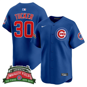 Men's Chicago Cubs Wrigley Field Style Vapor Premier Limited Jersey - All Stitched Kyle Tucker   30