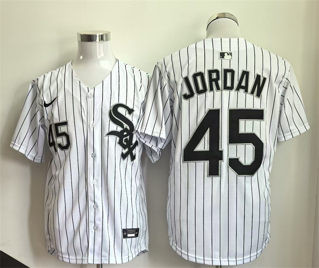Men's Chicago White Sox #45 Michael Jordan White Limited Stitched Baseball Jersey