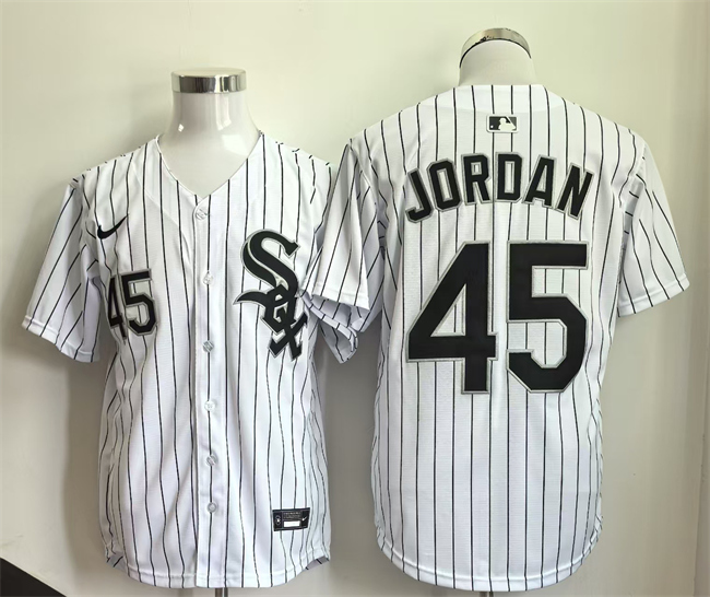 Men's Chicago White Sox #45 Michael Jordan White Limited Stitched Baseball Jersey