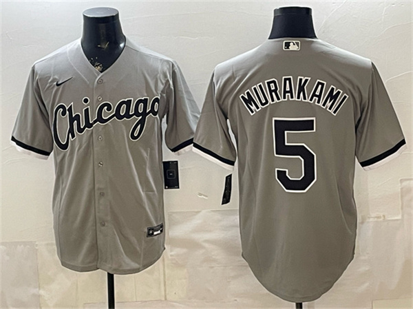 Men's Chicago White Sox #5 Munetaka Murakami Gray Stitched Baseball Jersey