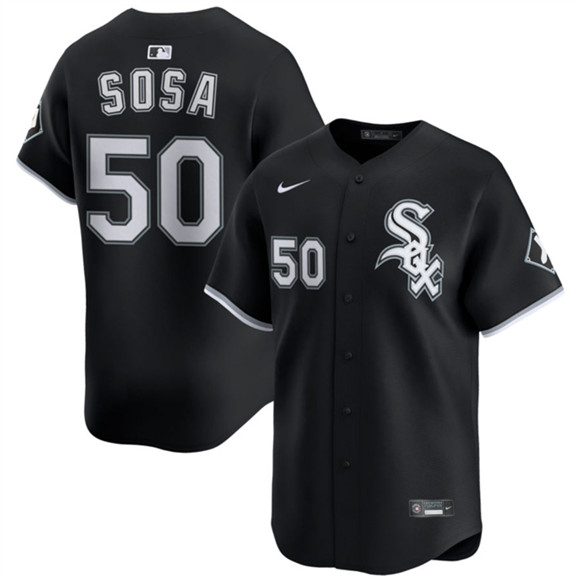 Men's Chicago White Sox #50 Lenyn Sosa Black 2025 Alternate Limited Stitched Baseball Jersey