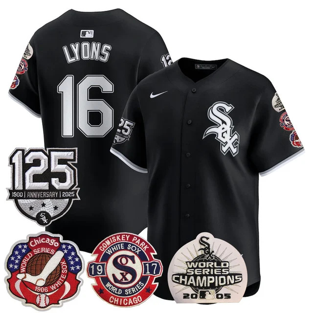 Men's Chicago White Sox 125th Anniversary - World Series Champions Jersey #16 LYONS