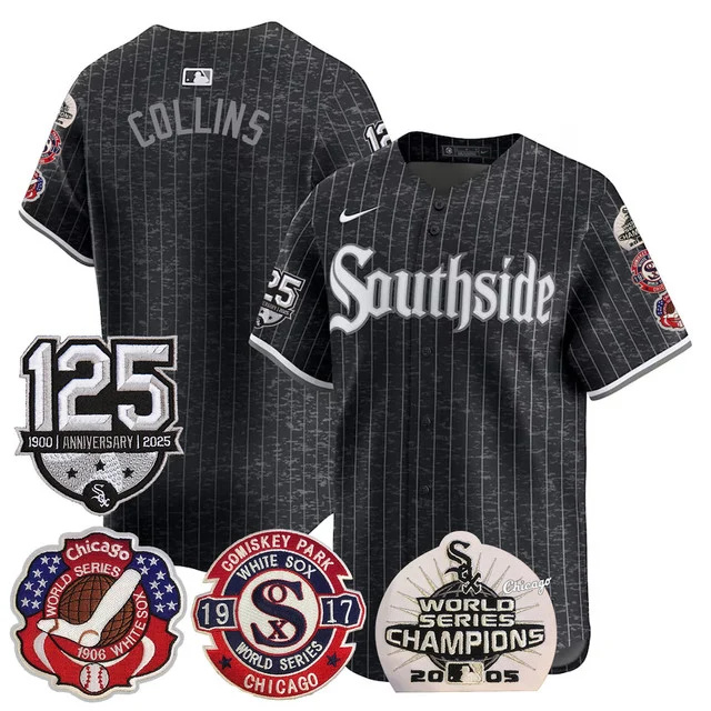 Men's Chicago White Sox 125th Anniversary - World Series Champions Jersey BLACK COLLINS