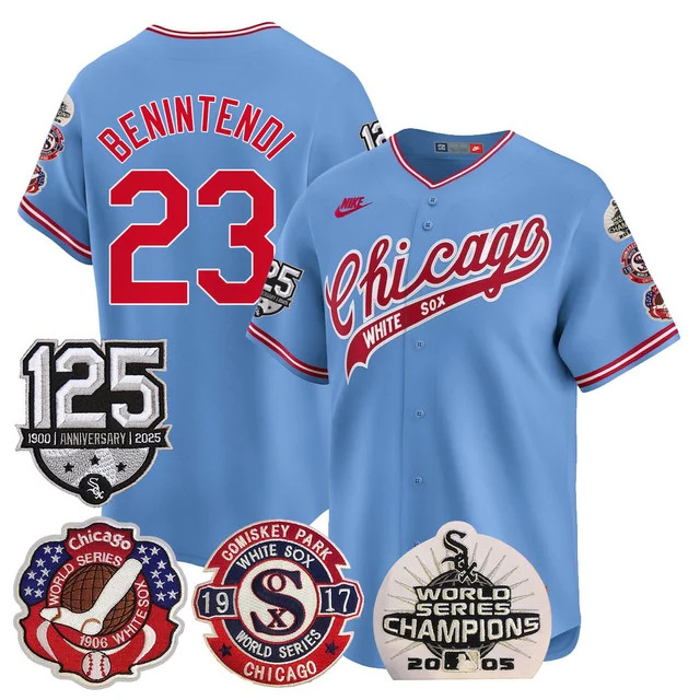 Men's Chicago White Sox 125th Anniversary - World Series Champions Jersey BLUE #23 BENINTENDI
