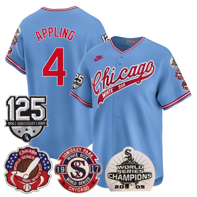 Men's Chicago White Sox 125th Anniversary - World Series Champions Jersey BLUE #4 APPLING