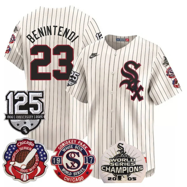 Men's Chicago White Sox 125th Anniversary - World Series Champions Jersey CREAM #23 BENINTENDI