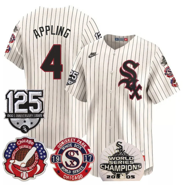 Men's Chicago White Sox 125th Anniversary - World Series Champions Jersey CREAM #4 APPLING