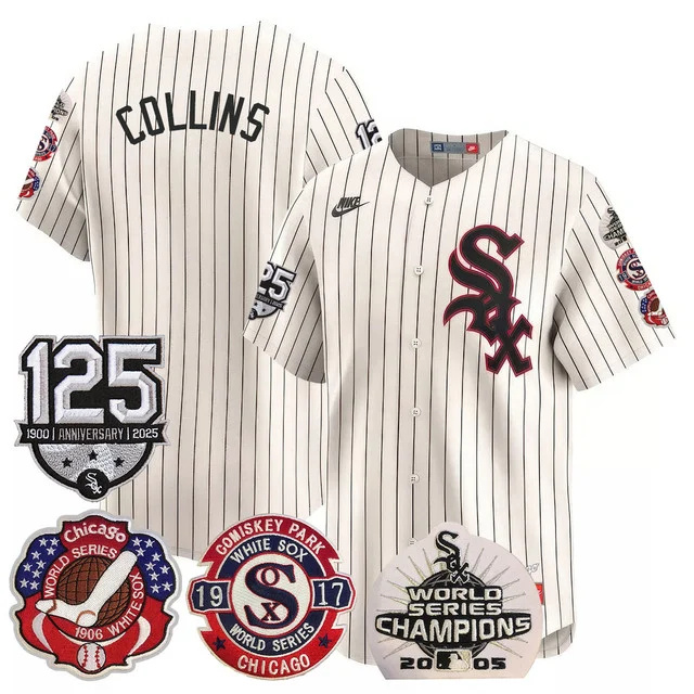 Men's Chicago White Sox 125th Anniversary - World Series Champions Jersey CREAM COLLINS