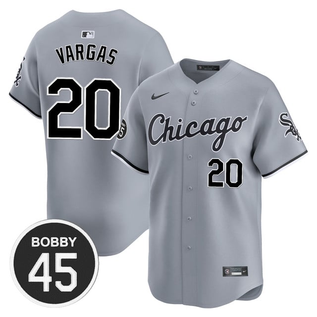 Men's Chicago White Sox Bobby Jenks Vapor Premier Limited Jersey GRAY ROAD#20 MIGUEL VARGAS