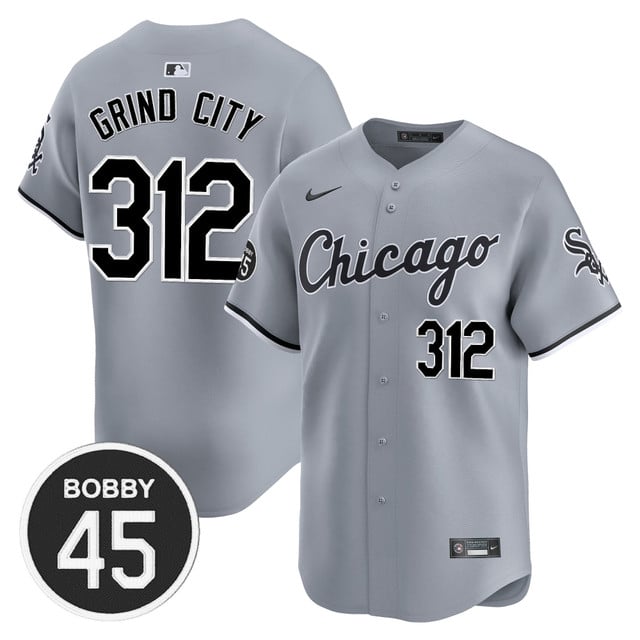 Men's Chicago White Sox Bobby Jenks Vapor Premier Limited Jersey GRAY ROAD#312 GRIND CITY