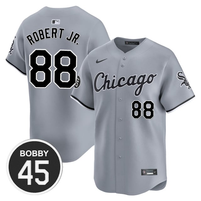 Men's Chicago White Sox Bobby Jenks Vapor Premier Limited Jersey GRAY ROAD#88 LUIS ROBERT JR.