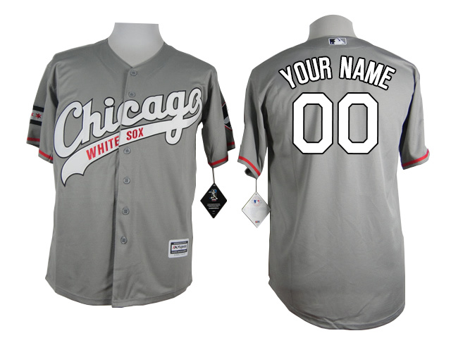 Men's Chicago White Sox Customized 2015 Gray Jersey1