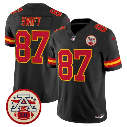 Men's Chiefs 2026 Lamar Hunt Patch Vapor Limited Jersey BLACK#87 TAYLOR SWIFT
