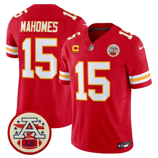 Men's Chiefs 2026 Lamar Hunt Patch Vapor Limited Jersey RED#15 PATRICK MAHOMES