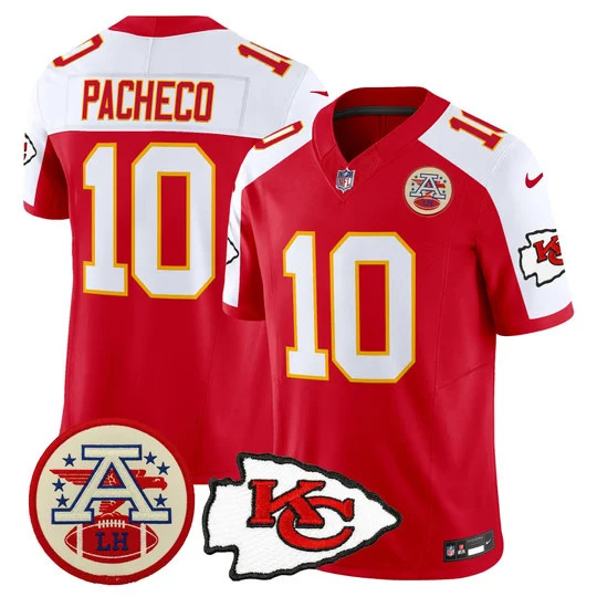 Men's Chiefs 2026 Lamar Hunt Patch Vapor Limited Jersey RED ALTERNATE#10 ISIAH PACHECO