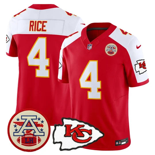 Men's Chiefs 2026 Lamar Hunt Patch Vapor Limited Jersey RED ALTERNATE#4 RASHEE RICE