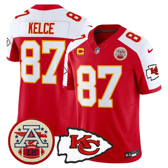 Men's Chiefs 2026 Lamar Hunt Patch Vapor Limited Jersey RED ALTERNATE#87 TRAVIS KELCE