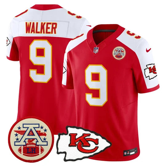 Men's Chiefs 2026 Lamar Hunt Patch Vapor Limited Jersey RED ALTERNATE#9 KENNETH WALKER