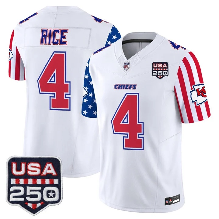 Men's Chiefs America 250 Edition Vapor Limited Jersey #4 RASHEE RICE
