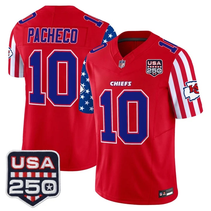 Men's Chiefs America 250 Edition Vapor Limited Jersey RED #10 ISIAH PACHECO