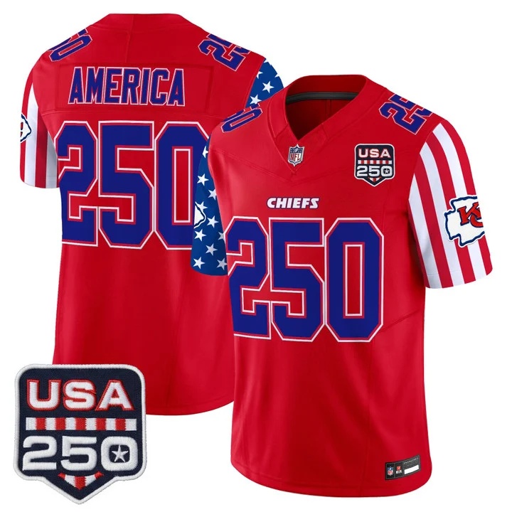 Men's Chiefs America 250 Edition Vapor Limited Jersey RED #250 AMERICA