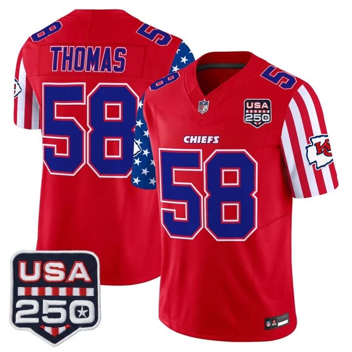 Men's Chiefs America 250 Edition Vapor Limited Jersey RED #58 DERRICK THOMAS