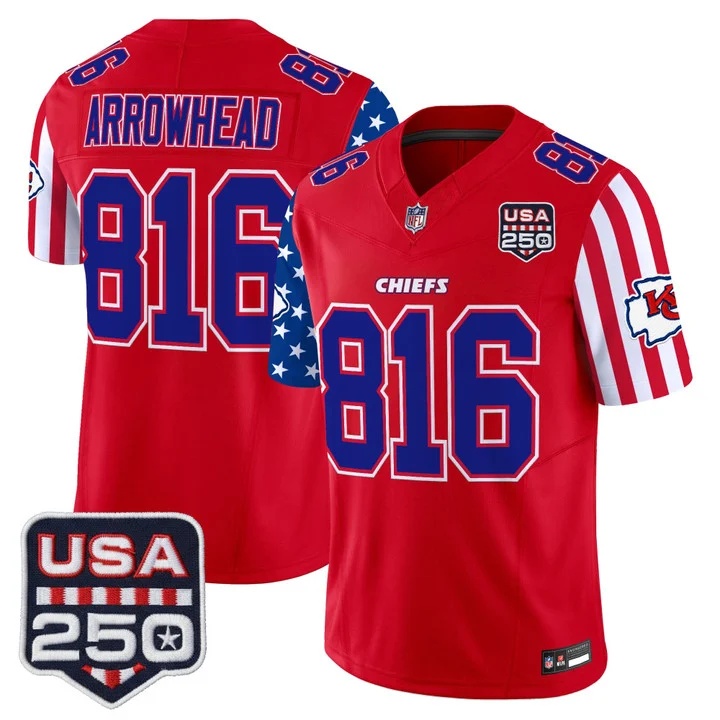 Men's Chiefs America 250 Edition Vapor Limited Jersey RED #816 ARROWHEAD