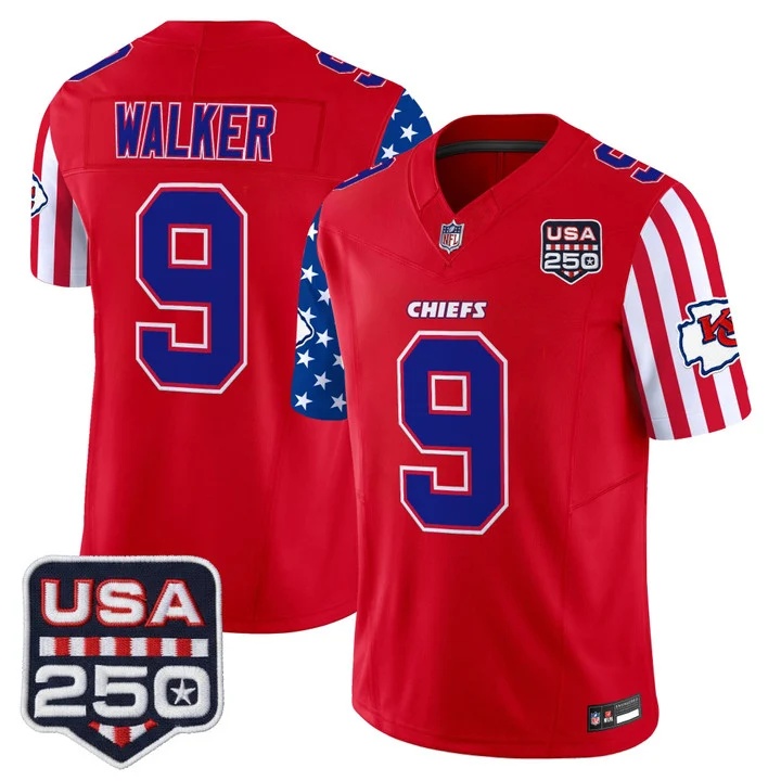 Men's Chiefs America 250 Edition Vapor Limited Jersey RED #9 KENNETH WALKER