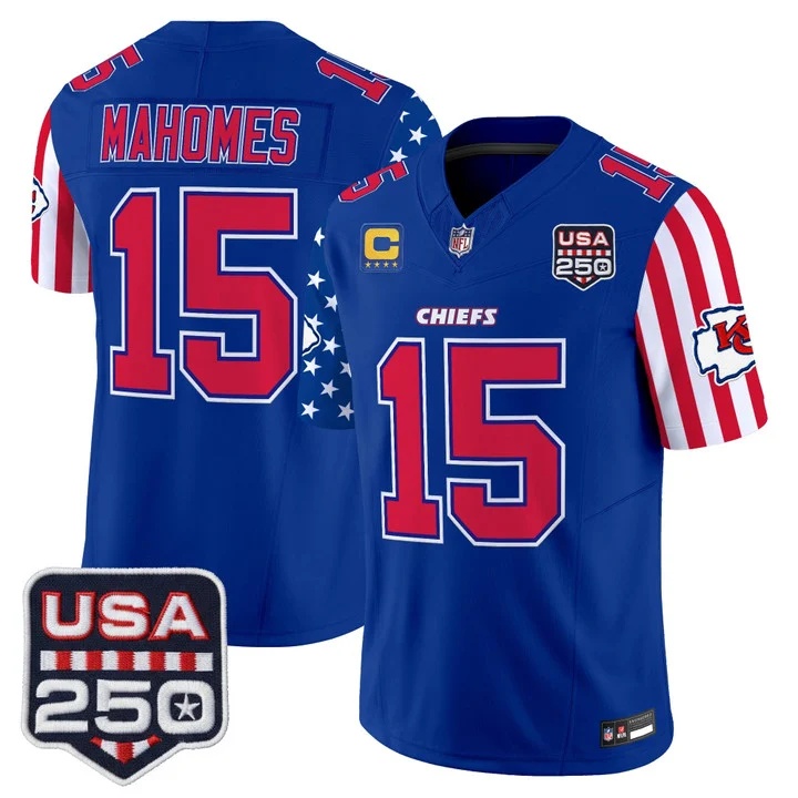 Men's Chiefs America 250 Edition Vapor Limited Jersey ROYAL #15 PATRICK MAHOMES