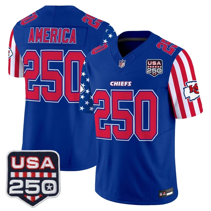 Men's Chiefs America 250 Edition Vapor Limited Jersey ROYAL #250 AMERICA