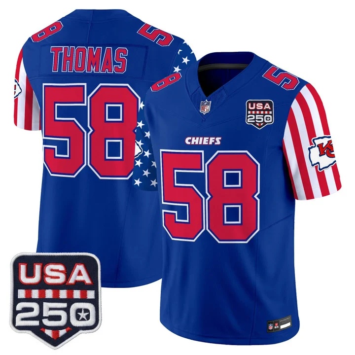 Men's Chiefs America 250 Edition Vapor Limited Jersey ROYAL #58 DERRICK THOMAS