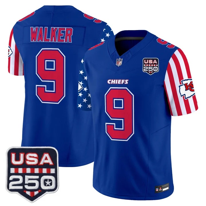 Men's Chiefs America 250 Edition Vapor Limited Jersey ROYAL #9 KENNETH WALKER