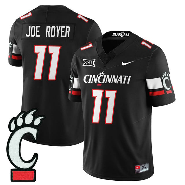 Men's Cincinnati Bearcats Football 2025 Uniform BLACK#11 JOE ROYER