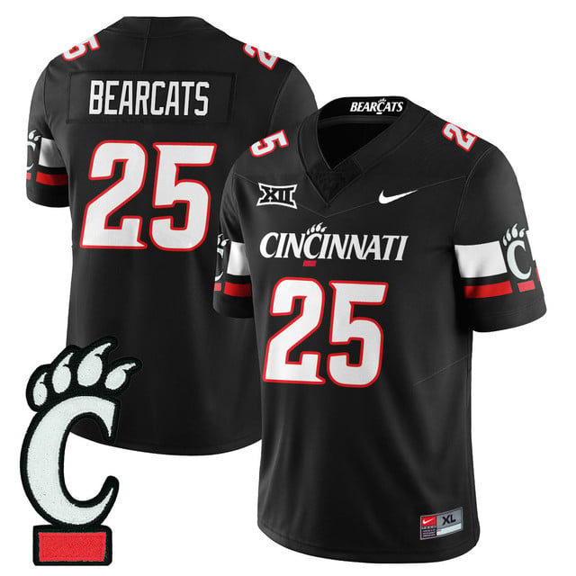 Men's Cincinnati Bearcats Football 2025 Uniform BLACK#25 BEARCATS