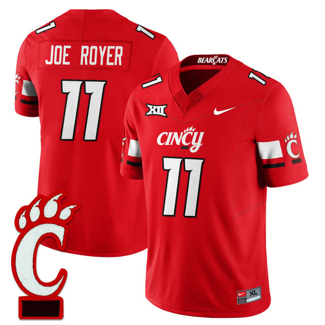 Men's Cincinnati Bearcats Football 2025 Uniform RED#11 JOE ROYER