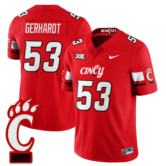 Men's Cincinnati Bearcats Football 2025 Uniform RED#53 GAVIN GERHARDT