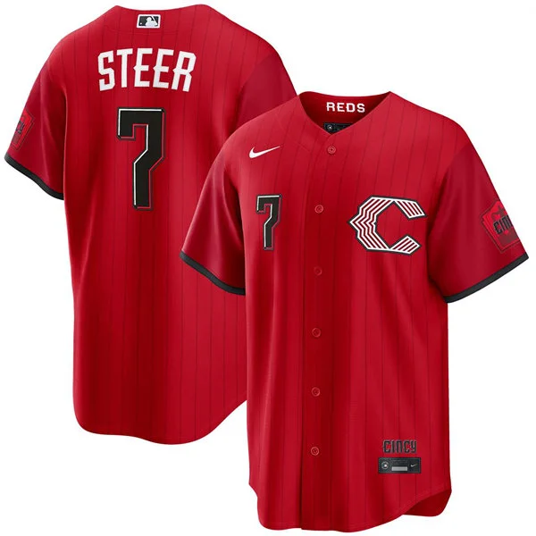 Men's Cincinnati Reds #7 Spencer Steer Nike 2026 All-Red City Connect Limited Jersey 