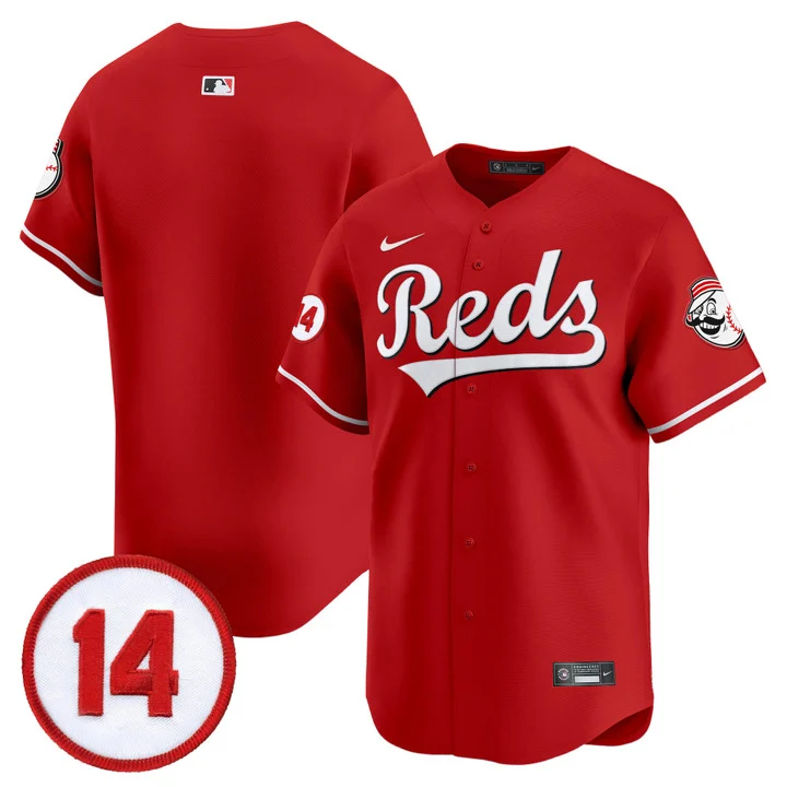 Men's Cincinnati Reds Pete Rose Patch Vapor Premier Limited Jersey RED BLANK
